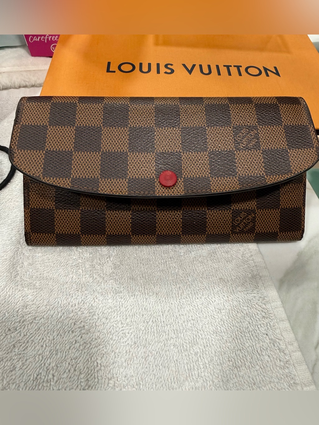 Authentic Louis Vuitton Damier Ebene Long Wallet